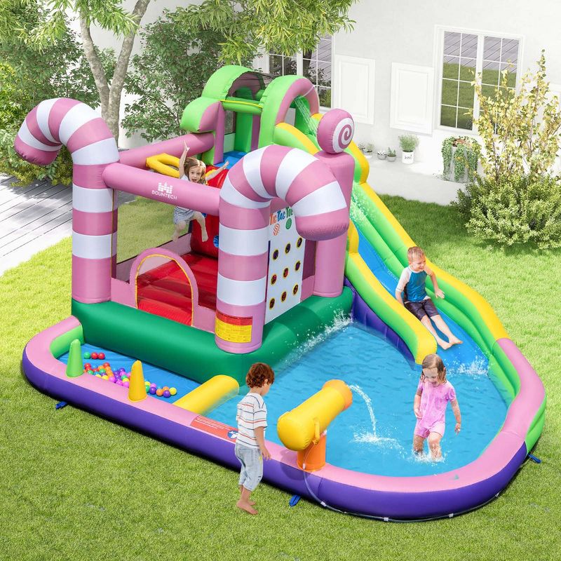 Costway 9-in-1 Inflatable Bounce House Sweet Candy Water Slide Park Pool, 2 of 11
