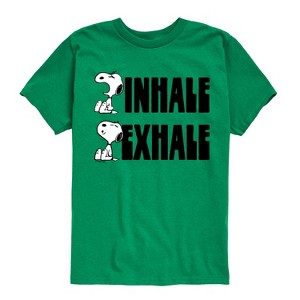 Boys' - Peanuts - Snoopy Inhale Exhale Short Sleeve Graphic T-Shirt - 1 of 4