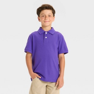 Boys' Short Sleeve Pique Uniform Polo Shirt - Cat & Jack™ - 1 of 3