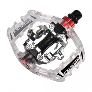 Exustar PM825 Dual Sided Clipless Platform Pedals SPD 9/16" Alloy Clear/Silver - 1 of 1