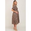 PinkBlush Multi-Color Floral Smocked Tiered Maternity Midi Dress - 2 of 4