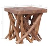 vidaXL Solid Wood Coffee Table - Rustic Style Square Table with Log Legs, Durable Reclaimed Wood and Teak Material - 4 of 4
