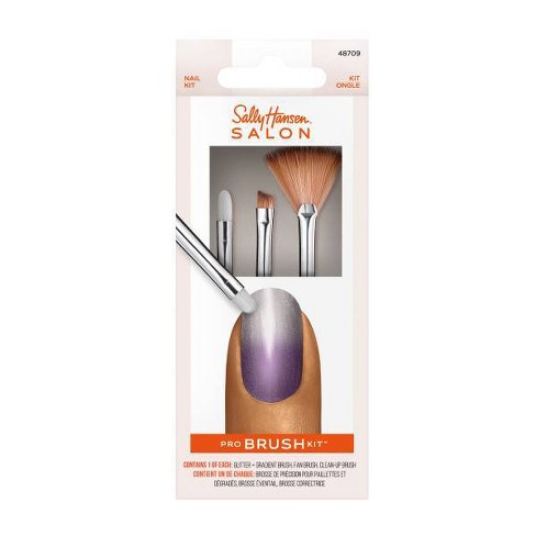 Sally Hansen Salon Pro Nail Brush Kit 3pc Target