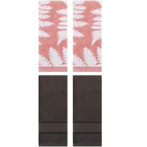 REGALWOVEN 4 Pcs Bathroom Decorative Cotton Soft Absorbent Sold Striped Hand Towel - 1 of 4