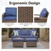 Patio Furniture Set, Outdoor Wicker Sofa Couch with Metal Armrest, Swivel Rocking Chairs, Ottomans, All-Weather Conversation Set for Garden - 4 of 4