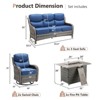 Gymojoy 4 Pieces Outdoor 6 Inch Sofa Swivel Chair with Fire Pit Table - 2 of 4