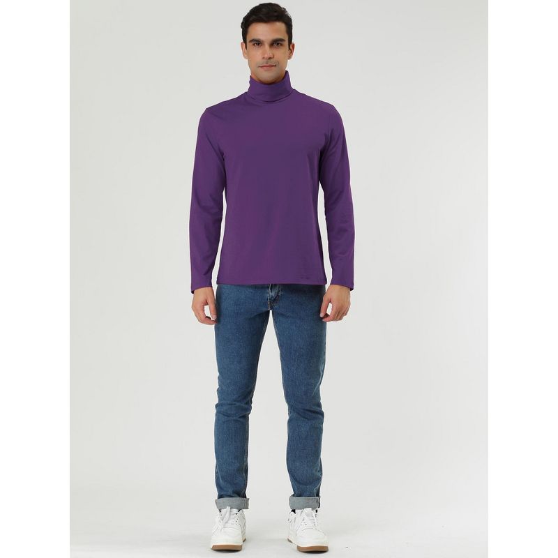 Lars Amadeus Men's Slim Fit Long Sleeve Pullover Turtleneck Sweater, 3 of 7