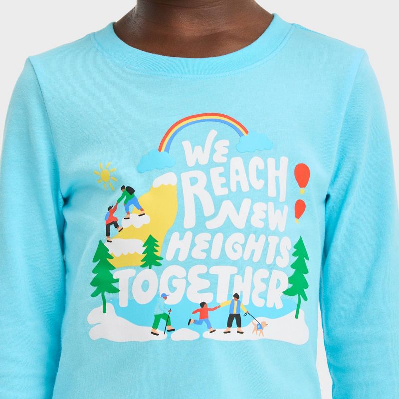 Toddler Boys' Long Sleeve Reach New Heights Together Graphic T-Shirt - Cat & Jack™ Light Blue, 3 of 5