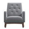 Kumasinova Elegant Tufted Accent Rocking Chair with Solid Wood Frame,Nursery Rocker Glider Chair for Living Room&Bedroom,300lbs Max - 3 of 4