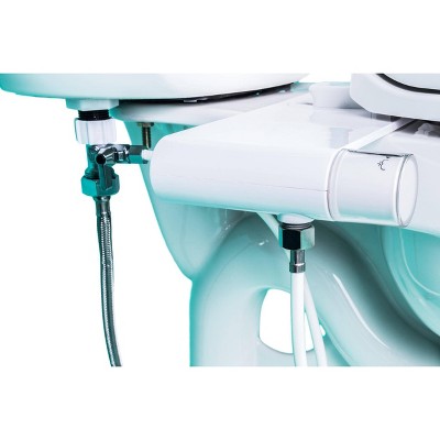 Rear and Feminine Ultra Thin Toilet Attachment with Self Cleaning Dual Nozzles White - Genie Bidet