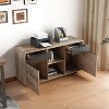 SAINTCY 2-Drawer Mobile File Cabinet with Wheels, Lateral Rolling Under-Desk Storage, Printer Stand & Open Shelves for Home/Executive Office - 3 of 4