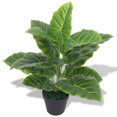 Aghana Digitals 17.7in Realistic Taro Artificial Plant - Green Synthetic Plastic with Iron Wire,