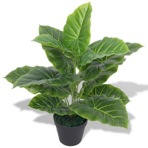 Aghana Digitals 17.7in Realistic Taro Artificial Plant - Green Synthetic Plastic with Iron Wire, - 1 of 2