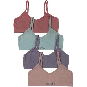 XOXO Girls' 4-Pack Assorted Seamless Non-Padded Bralette Sets - 1 of 4