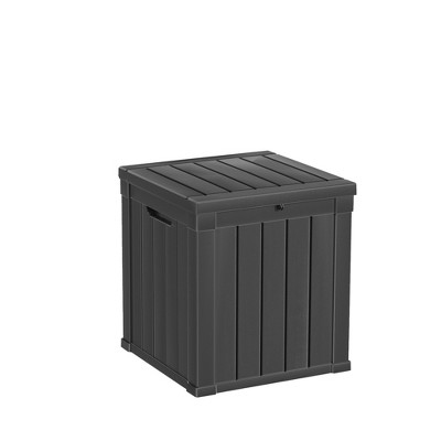 Lirago 50 Gal 189L Outdoor Storage Box with Lid Weatherproof Polypropylene Resin UV Protected KD Design Black