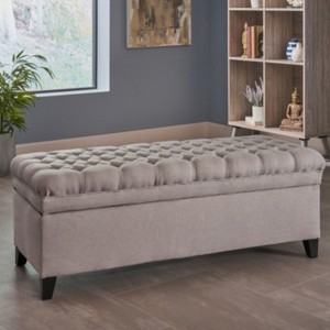 Storage Ottoman,Storage Ottoman Bench For Bedroom,Fabric End Of Bed Storage Bench, Button Tufted Footstool For Living Room Bedroom-Cuddlewood - 1 of 4