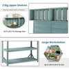 65 Inch Outdoor Potting Bench Garden Potting Table, Wooden Patio Workstation With Shelves Side Table Garden Potting Table - 4 of 4