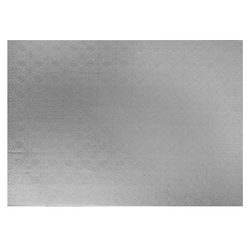 O'Creme Half Size Rectangular Silver Foil Cake Board, 1/2" Thick, Pack of 5, 1 of 4