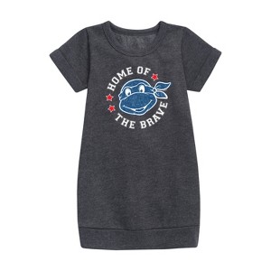 Girls' - Teenage Mutant Ninja Turtles - Born Raised Usa Graphic Short Sleeve Fleece Dress - 1 of 3