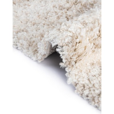 Athena Ivory Geometric Braided Shag Rug - 5' Round