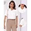 INSPIRE CHIC Women's Summer Button Down Causal Short Sleeve Turn Down Collar Work Shirt - 2 of 4