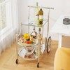 Costway 3-Tier Home Bar Serving Cart on Wheels with Mirrored Shelves for Kitchen - 2 of 4