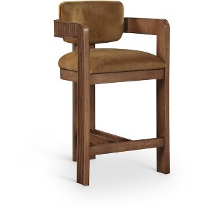 Meridian Furniture,Sacha Saddle Velvet Stool - 1 of 4