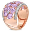 EVERLY JEWELRY | Rose Plated Sterling Silver 0.07 CT TW Diamond And 5 1/6 CT TGW Rose de France Fashion Ring - 2 of 4