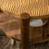 HDZNVF Round Coffee Table with Solid Wood for Living Room, 2-Tier Round Coffee Table with Storage Shelf - 3 of 4
