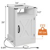 LIVAREEmlen Farmhouse Nightstand Side Table, Wooden Rustic End Table, Tall Bedside Table with Electrical Outlets Charging Station - White - 2 of 4
