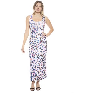 24seven Comfort Apparel Womens Abstract Scoop Neck Sleeveless Tank Racerback  Maxi Dress : Target