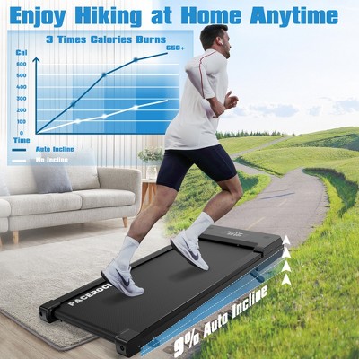 Walking Pad Treadmill with 9% 9-Level Auto Incline,450 lbs Capacity and HI-RES AUDIO Bluetooth Speaker for Home with Hiking Mode-PACEROCKER