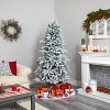 6ft. Flocked Fir Artificial Christmas Tree with Pine Cones and 696 Bendable Branches – Snow-Dusted Holiday X-Mas Centerpiece - 4 of 4