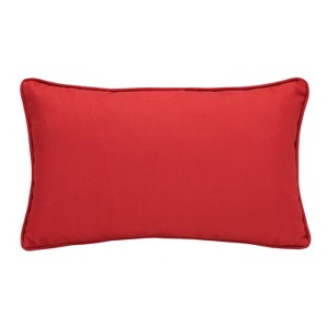 Outdoor Decor by Commonwealth Ruby Red Outdoor Solid Lumbar Pillow Cover 14" x 26" Red (Cover Only) - 1 of 4