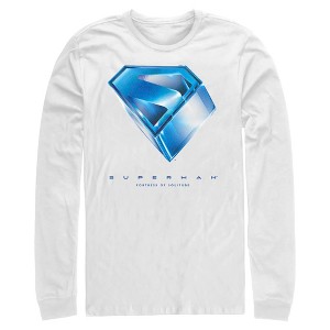 Mens Superman Fortress of Solitude Symbol Long Sleeve Shirt - 1 of 4