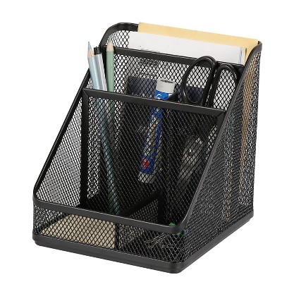 Mesh Medium Desktop Organizer Black - Brightroom&#8482;