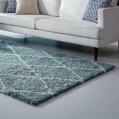 Modway Toryn Diamond Lattice 8x10 Shag Area Rug