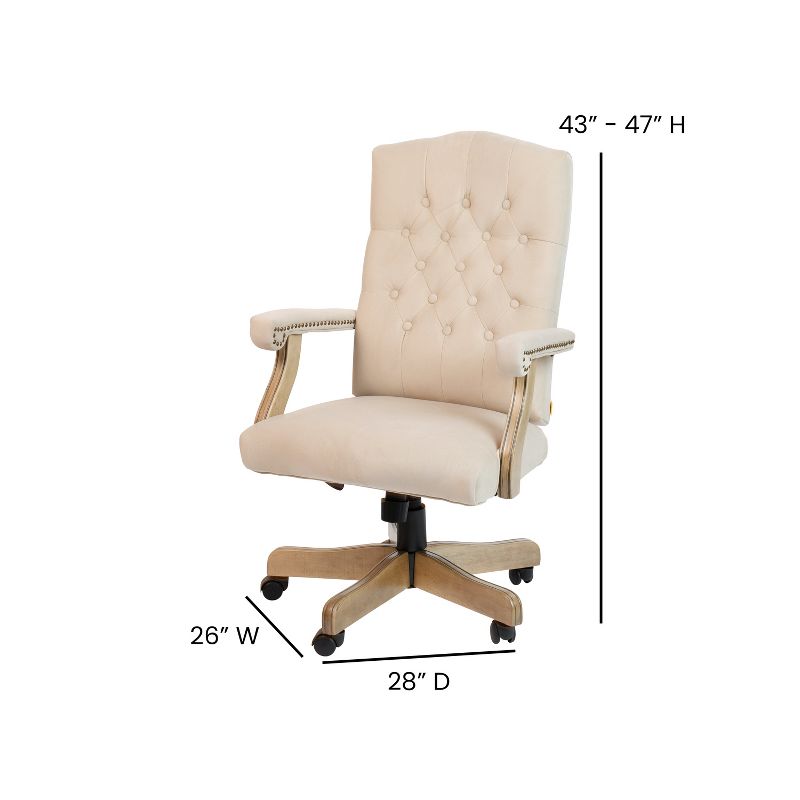 Flash Furniture Martha Washington Executive Swivel Office Chair with Arms, 5 of 12