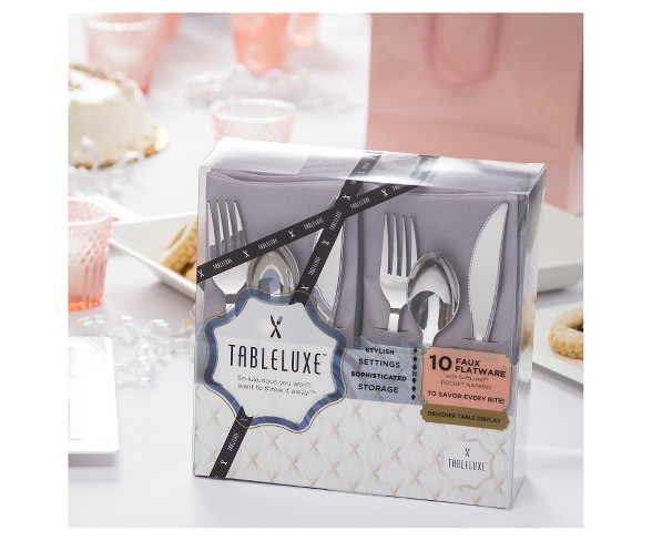 tableluxe Faux Flatware Sets, 10ct