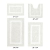 Hotel Bath Rug 100% Premium Cotton Tufted Weave Two Tone Reversible 4 Piece Bathroom Rug Set, Super Soft & Water Absorbent, Machine Washable Bathmat - 2 of 4