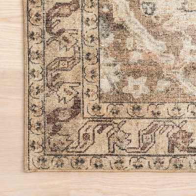 Hillstone Beige and Brown Rectangular Synthetic Area Rug