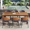 Luck Live Modern Patio Dining Tables 62.99 inches solid wood outdoor dining table/Brown accommodating 4-6 people - 3 of 4