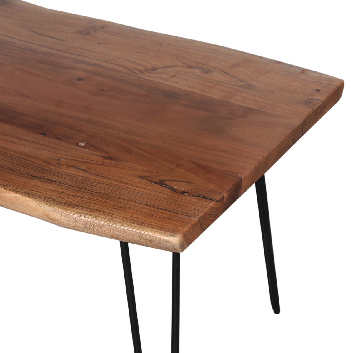 Alaterre Furniture Hairpin Natural Brown Live Edge Wood with Metal Coffee Table - thumbnail 4