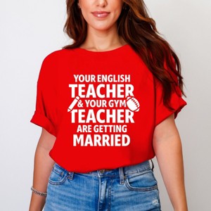 Your English Teacher and Your Gym Teacher Block - Womens Garment Dyed Tee - 1 of 4