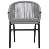 vidaXL Set of 2 Anthracite PE Rattan Patio Chairs with Cushions - Weather Resistant Outdoor Seating Furniture with Powder-Coated Iron Frame Product - 3 of 4
