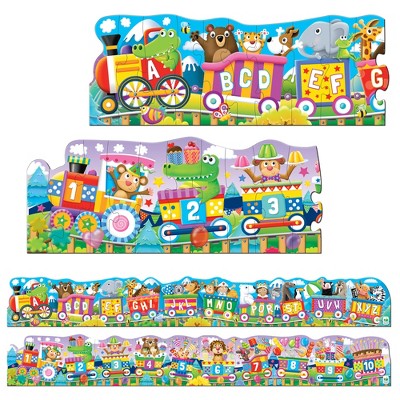 The Learning Journey Puzzle Doubles! Giant ABC & 123 Trains (60 pcs)