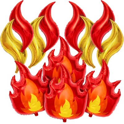 KatchOn, Big Fire Balloons Set - 28 Inch, Pack of 12 | Flame Decorations for Firefighter Birthday Party Decorations | Fire Decorations