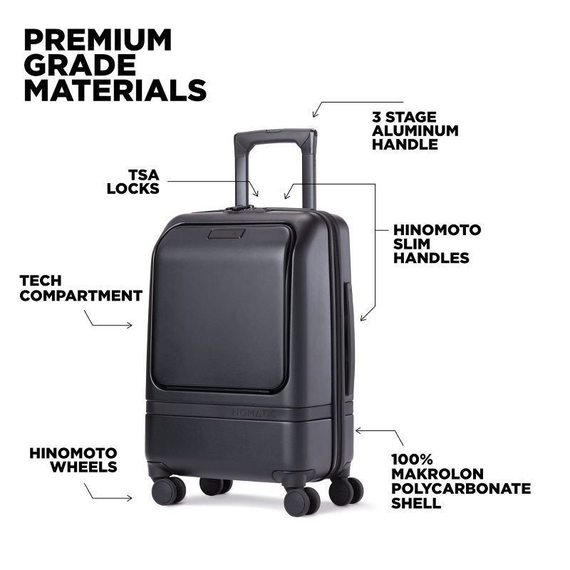Nomatic Carry On Pro With Tech Case Hardside Spinner Wheel Luggage with TSA Lock, Carry-On Pro with Tech Case, Black, 2 of 9