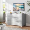 Costway 6 Drawer Storage Cabinet with Metal Legs & Handles Anti-Toppling Devices - 2 of 4