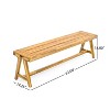 GDFStudio Danner 3 Pieces Outdoor Rustic Acacia Wood Dining Set, Teak - 3 of 4